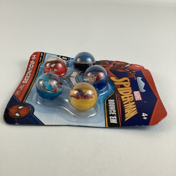 Marvel Spider-Man Bounce Em Big Bounce Rubber Balls Hi Bouncers 5 Pack New - Picture 6 of 6